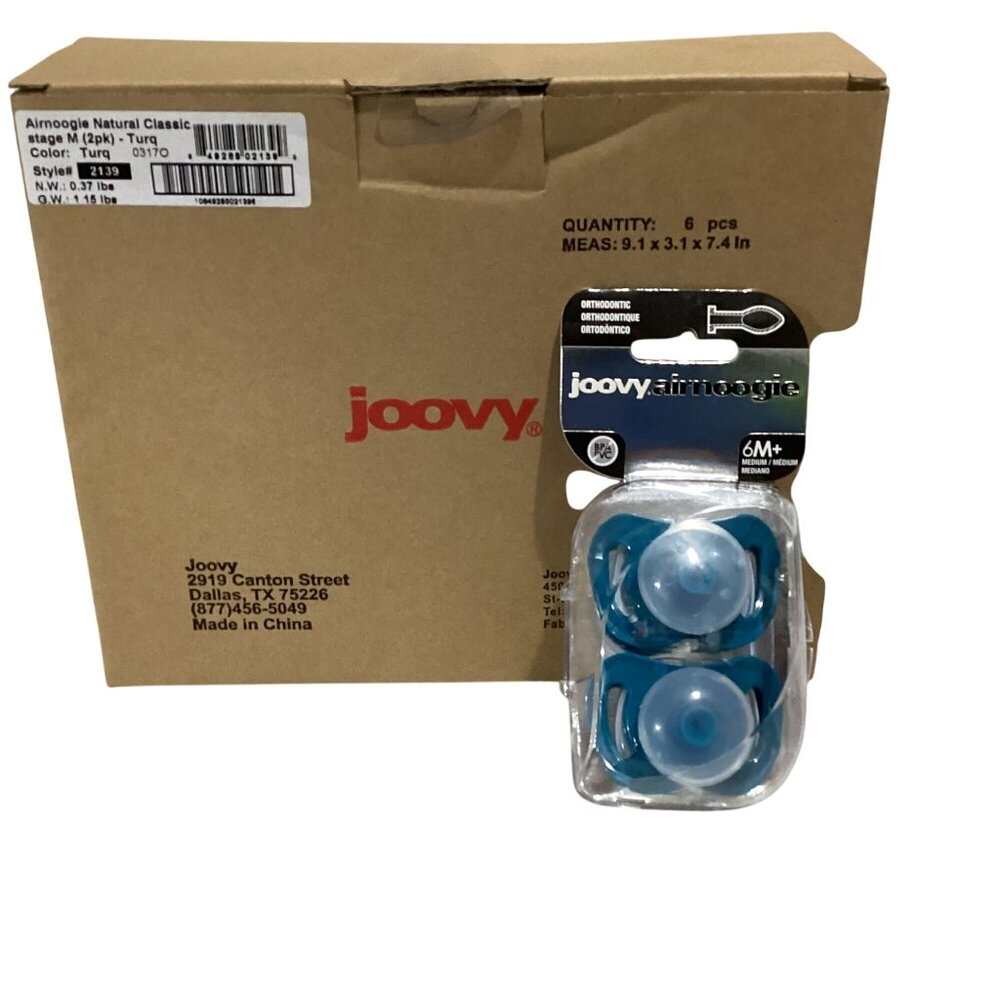 Joovy Case Qty 6 Packs 2 Pacifiers @ Pack Total 12 NEW 6M+ Blue Silicone Pacifie